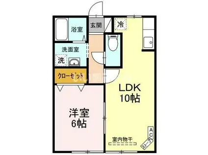 セジュールSE2秀(1LDK/2階)の間取り写真
