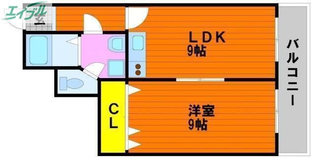 マーベル・エトワール(1LDK/2階)の間取り写真