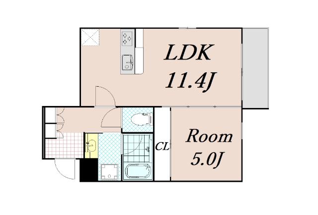 エストゥルース京都II(1LDK/1階)の間取り写真