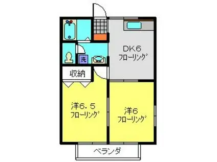パルK&Y(2DK/1階)の間取り写真