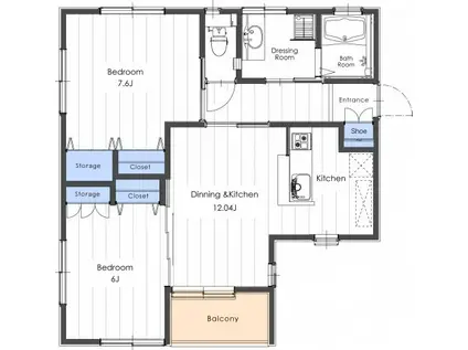 エスポワールII(2LDK/2階)の間取り写真