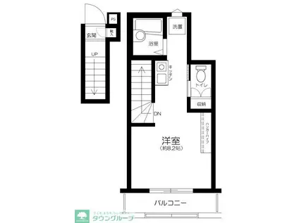 KTS笹塚(1K/2階)の間取り写真