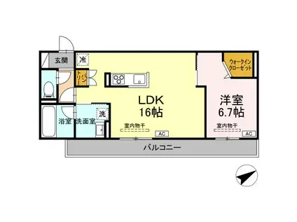 トリシア大慈寺町 A(1LDK/2階)の間取り写真