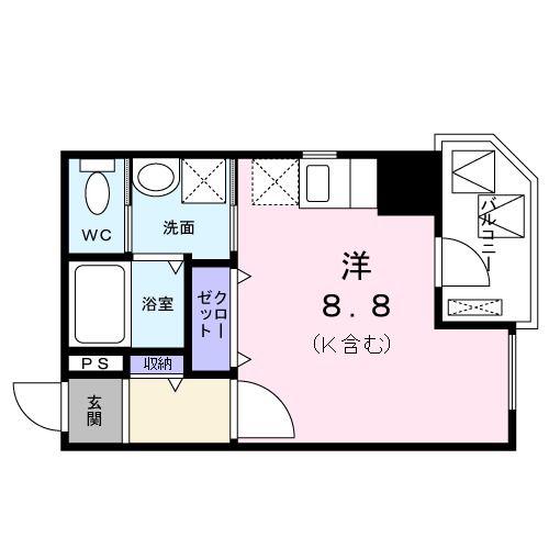 プリムローズ アカバネ(ワンルーム/2階)の間取り写真
