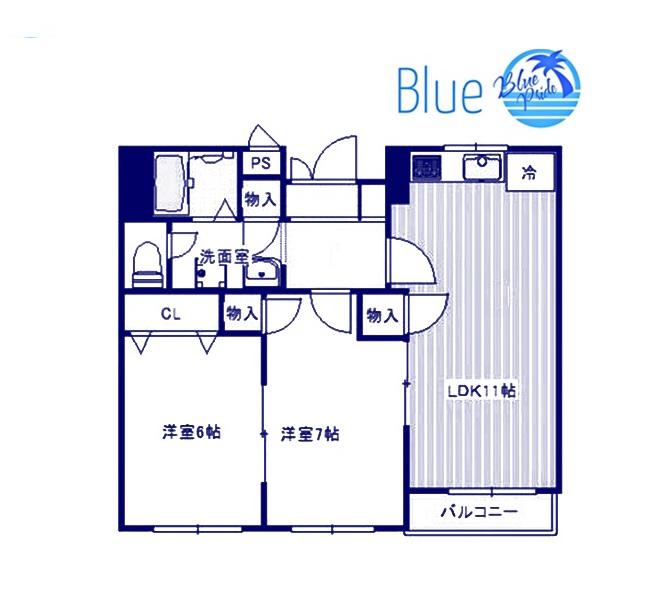 レーベンハイツ湘南(2LDK/2階)の間取り写真