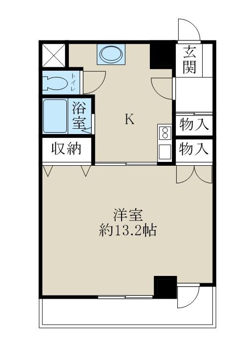 リバティープラザ花園I(1K/6階)の間取り写真