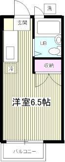 ローレル横濱弐番館(ワンルーム/2階)の間取り写真