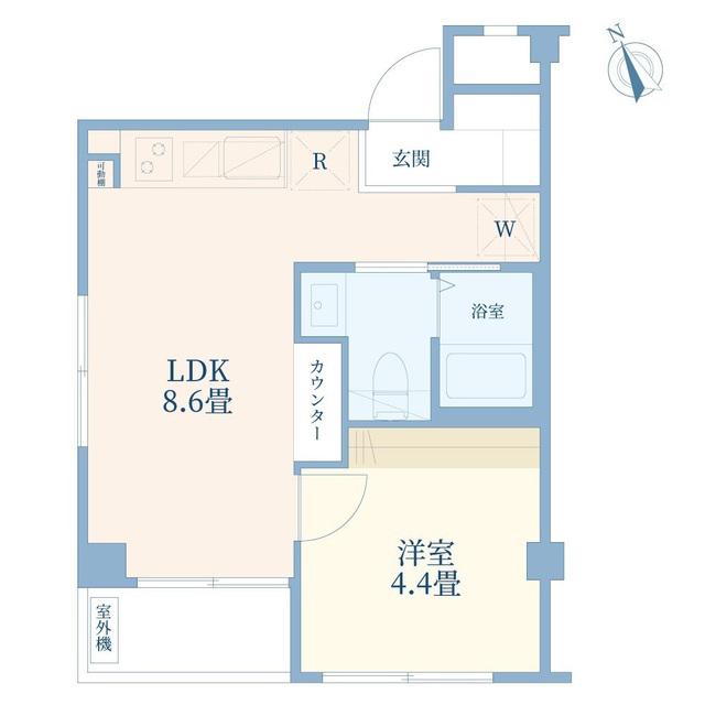 レジデンスミツイ(1LDK/4階)の間取り写真