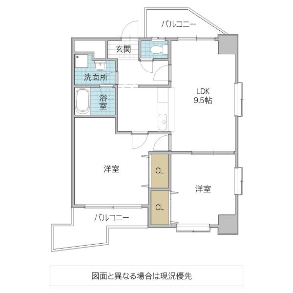 グランドパレスNS-77(2LDK/4階)の間取り写真