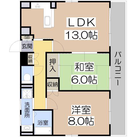 GATHERIA PACE(2LDK/2階)の間取り写真