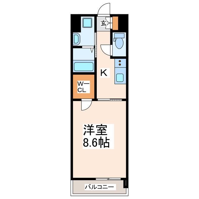 N888(1K/2階)の間取り写真
