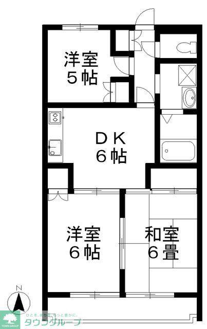 パールマンションオザキII(3DK/4階)の間取り写真