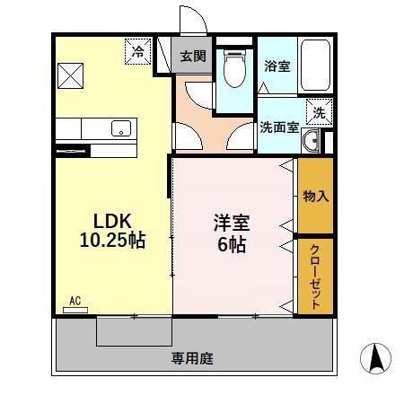 サンライズ(1LDK/1階)の間取り写真