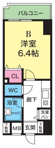 YKハイツ西明石(1K/7階)の間取り写真