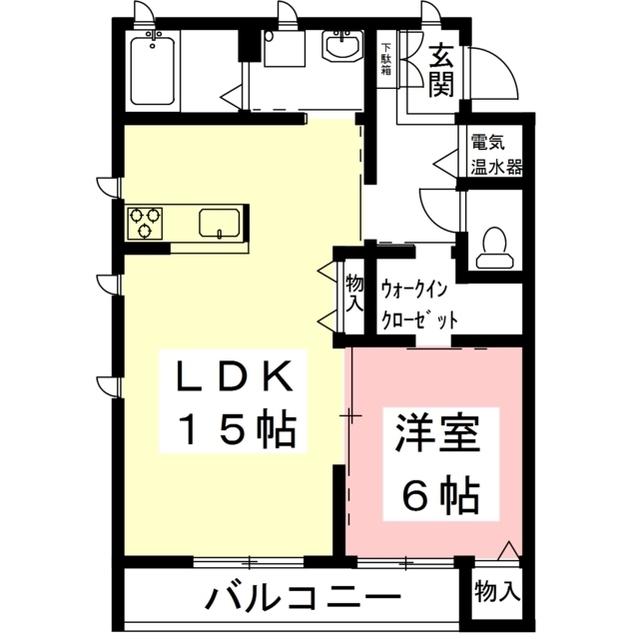 エスポワールGIYOUII(1LDK/2階)の間取り写真