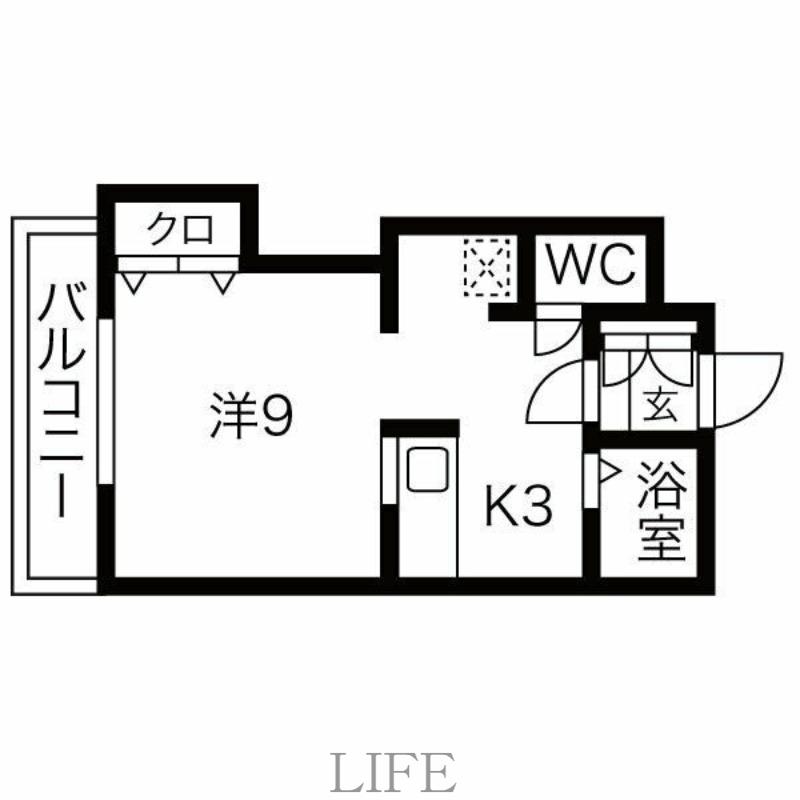 ローレル平岸(1K/2階)の間取り写真