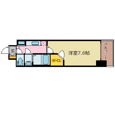 プレサンス栄ライズ(1K/13階)の間取り写真