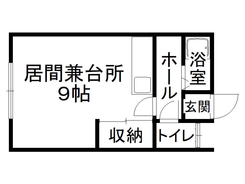 コーポA(ワンルーム/2階)の間取り写真