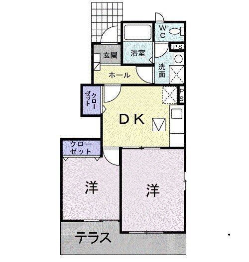 サンブリーズA(2DK/1階)の間取り写真