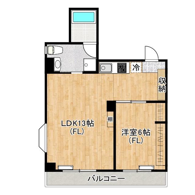 ミキハウス(1LDK/3階)の間取り写真