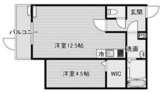 ジーメゾン明石魚住ケルズ(1LDK/2階)の間取り写真