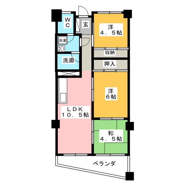 川口グレースマンション(3LDK/7階)の間取り写真