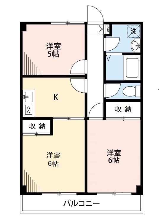 サンシャインヒルズ(3DK/3階)の間取り写真