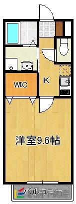 シュトラーゼ鳥栖(1K/4階)の間取り写真