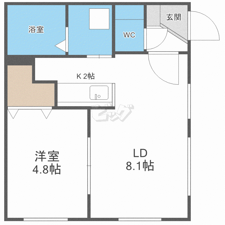 GRANDEE NS6(1LDK/2階)の間取り写真