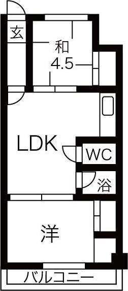 石橋ハイツI(2LDK/3階)の間取り写真