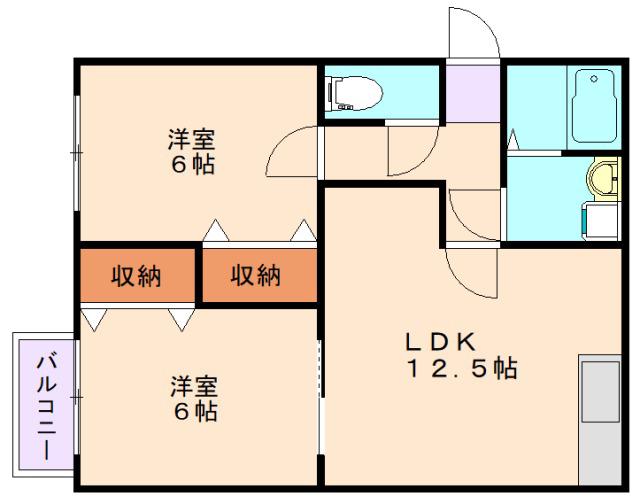 ライフステージ潤野(2LDK/1階)の間取り写真