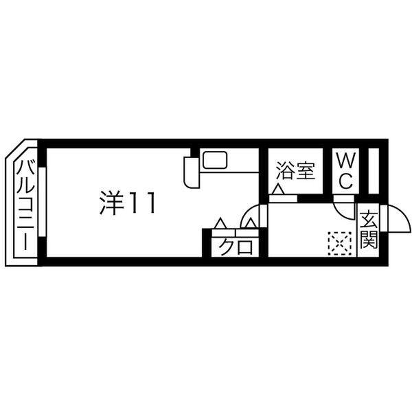 プリミエール大和通(ワンルーム/2階)の間取り写真