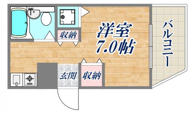 ロイヤルメゾン西宮北口Ⅷ(ワンルーム/3階)の間取り写真