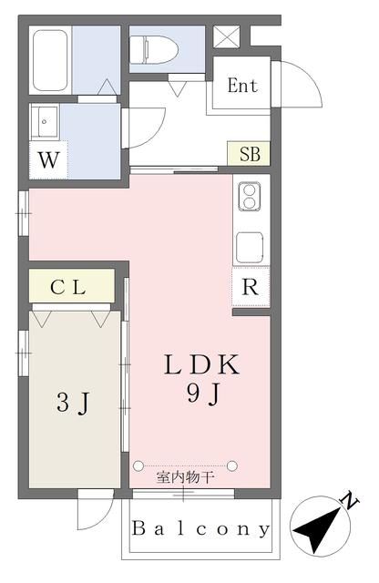 プライムテラス高砂(1LDK/2階)の間取り写真
