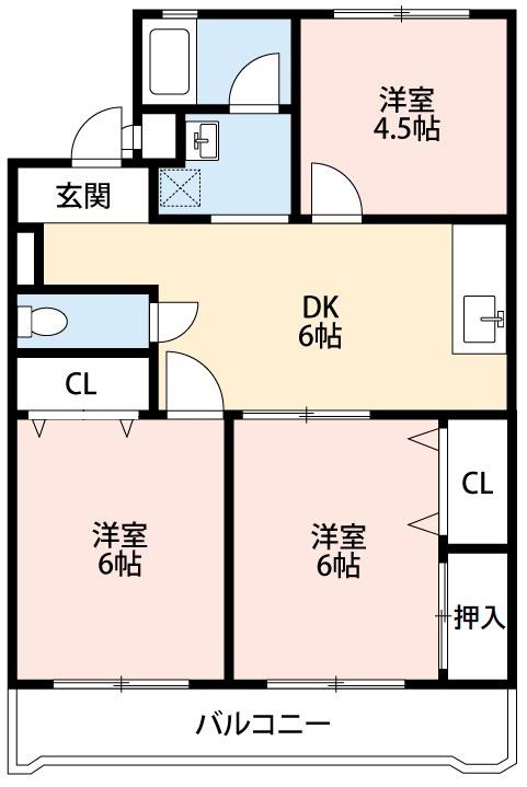 サンシャイン美合(3DK/2階)の間取り写真