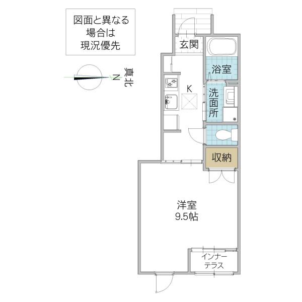 ひたちなか市大字稲田字原野 アパート(1K/1階)の間取り写真