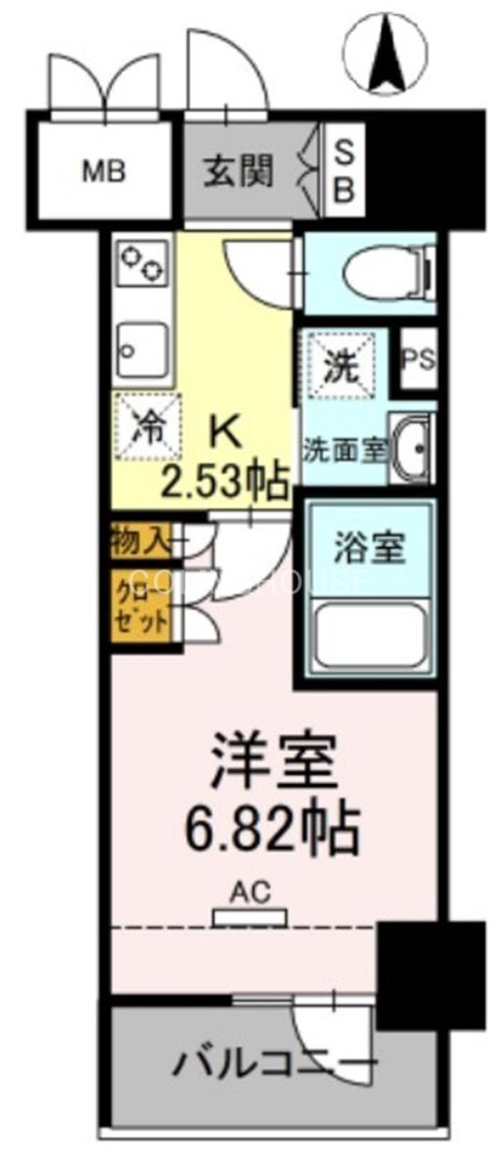 ホウエイコート秋葉原(1K/2階)の間取り写真