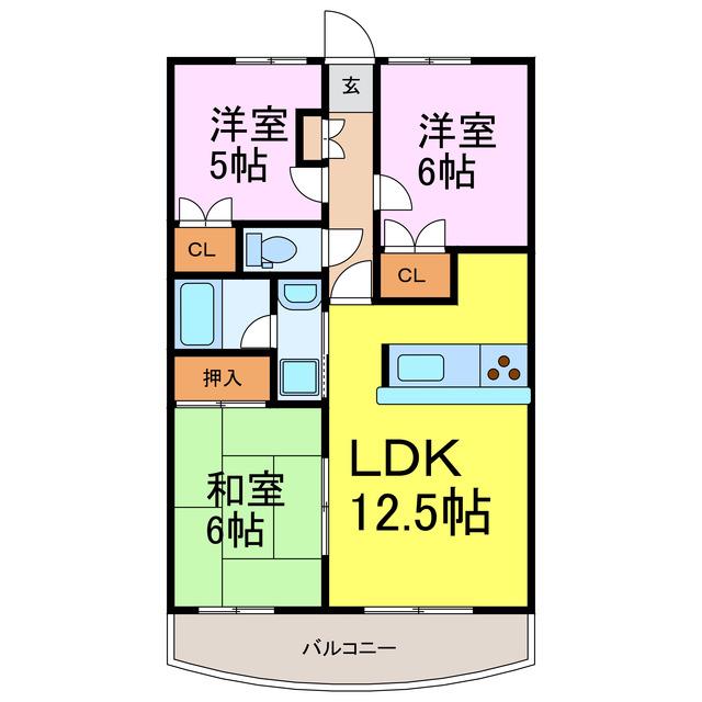 ウィルコート(3LDK/2階)の間取り写真