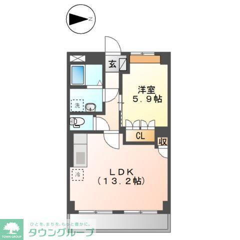 グローリーパレス(1LDK/2階)の間取り写真
