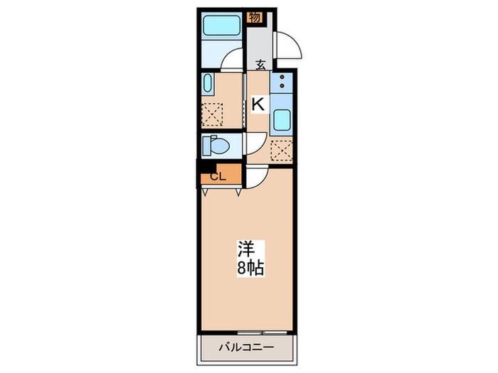 フェルタムコート(1K/1階)の間取り写真
