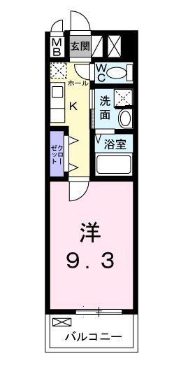 グランコリーヌ・K(1K/4階)の間取り写真