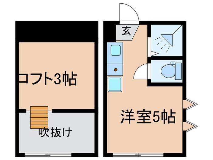 ソフィアリベルテ(ワンルーム/2階)の間取り写真