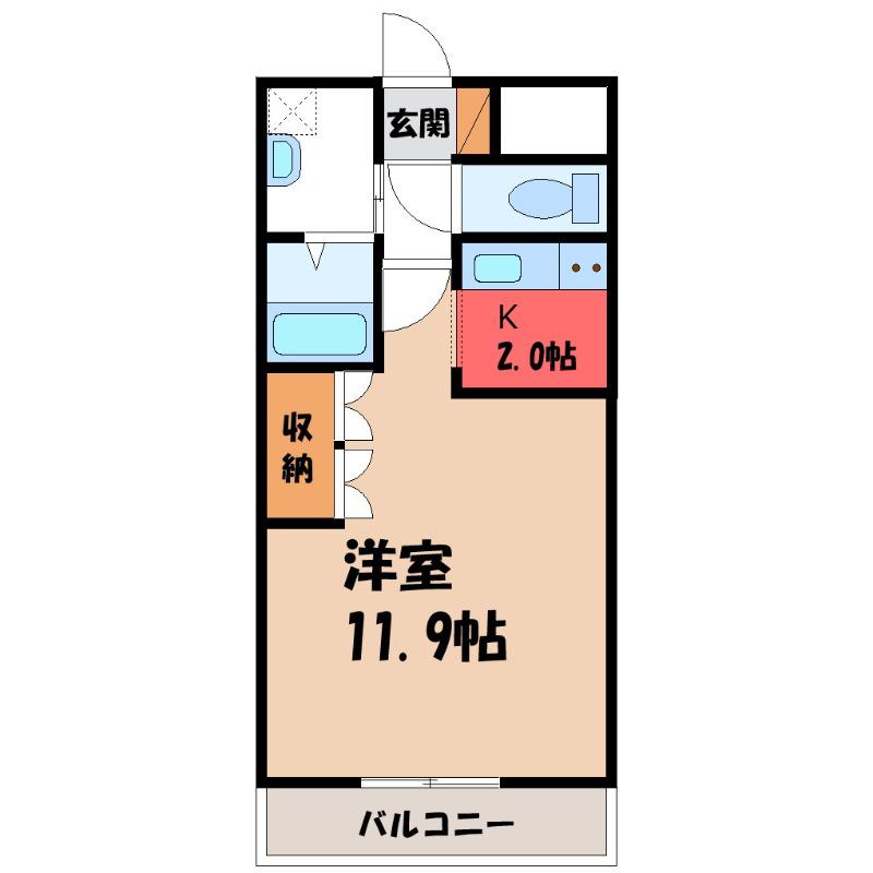 バロンドール(ワンルーム/1階)の間取り写真