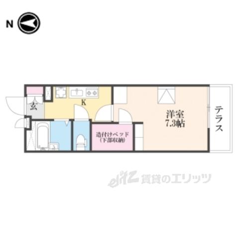 レオパレスきずり(1K/1階)の間取り写真