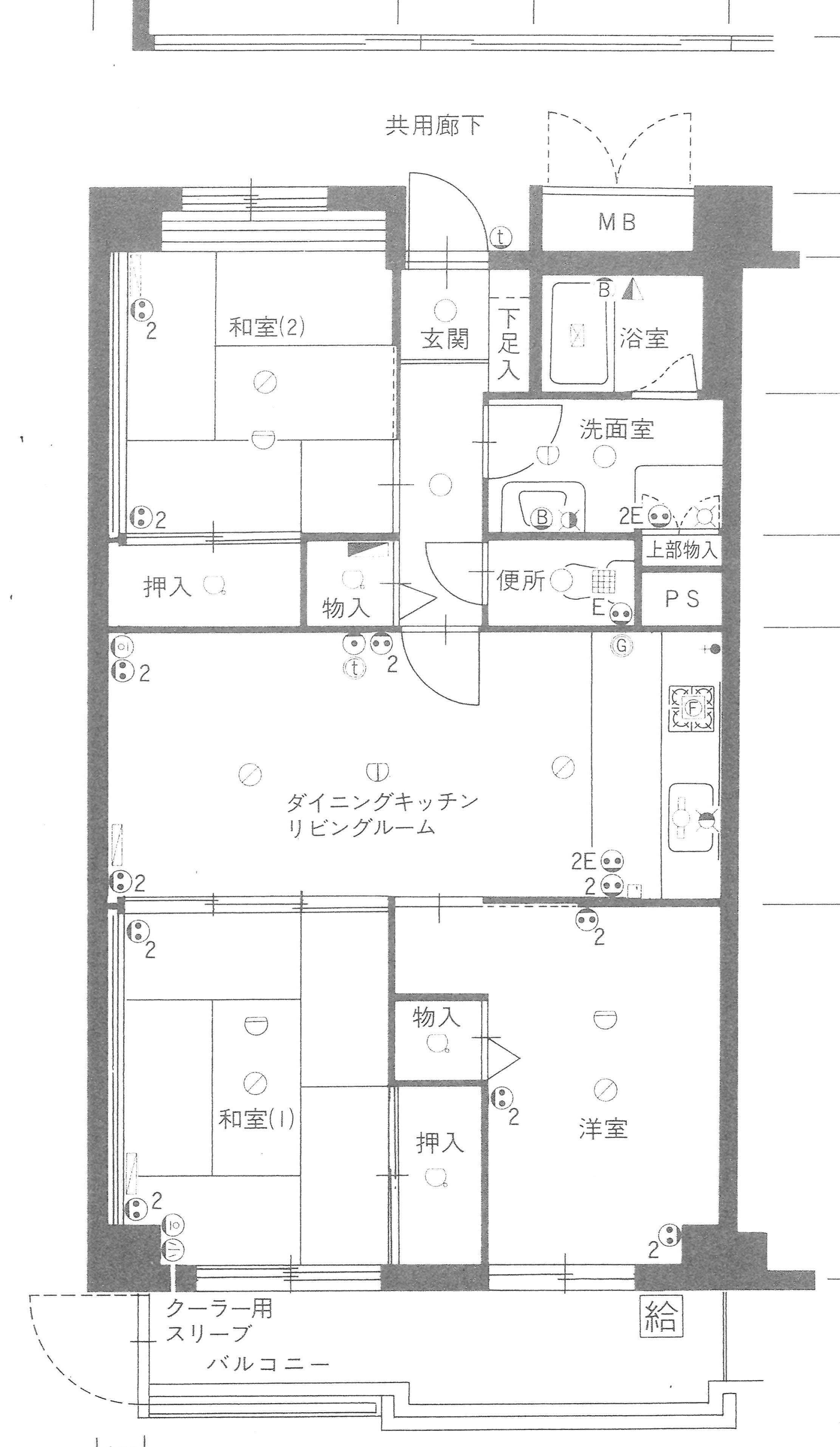 レーベン長岡(3LDK/5階)の間取り写真