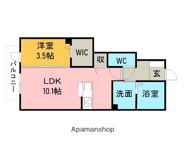 コルネット・ロッソK(1LDK/1階)の間取り写真