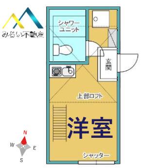 ヒルズ鶴見小野(ワンルーム/2階)の間取り写真