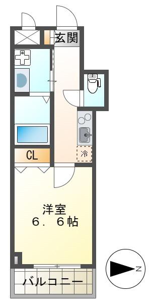 ISグランデ寺町(1K/5階)の間取り写真