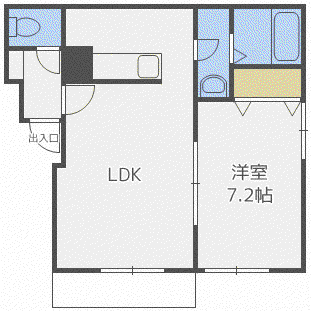 タイムズコート南8条弐番館(1LDK/3階)の間取り写真
