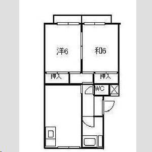 パルゾーン(2DK/1階)の間取り写真
